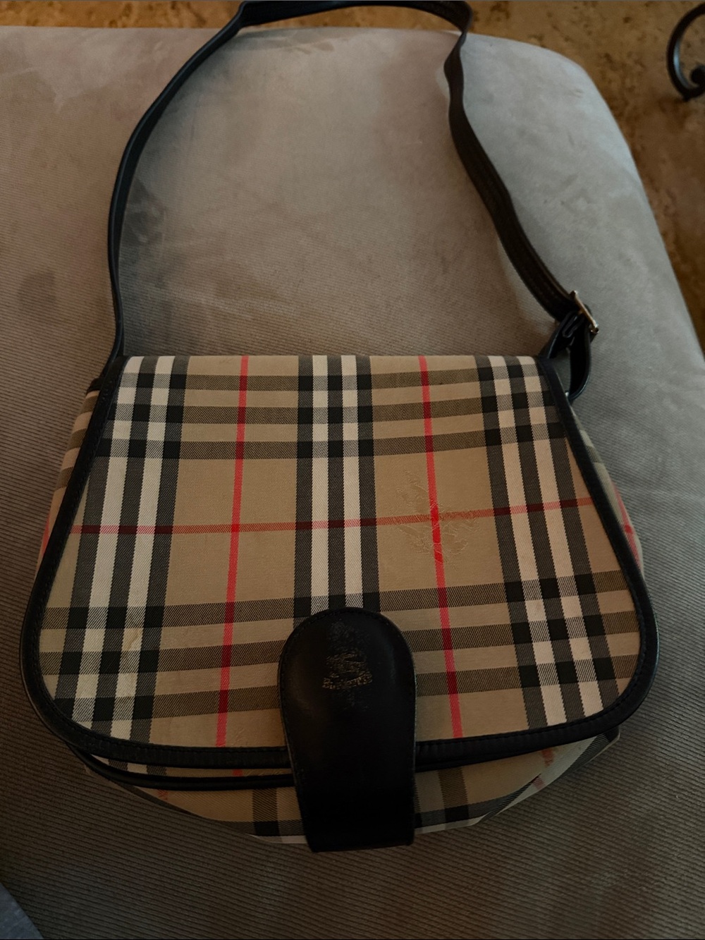 Burberry Check Saddle Bag. LIKE NEW!!! Perfect condition.